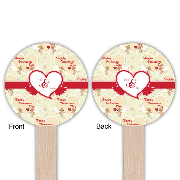 Mouse Love Wooden 6" Food Pick - Round - Double Sided - Front & Back