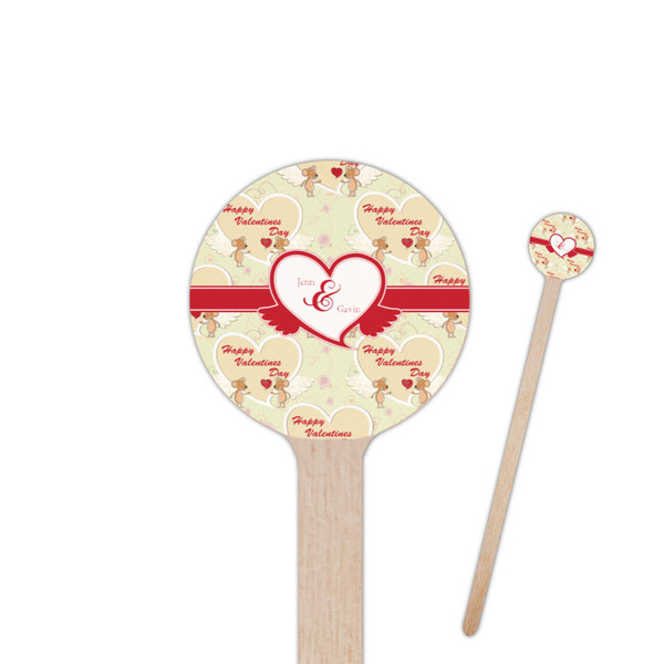 Custom Mouse Love 7.5" Round Wooden Stir Sticks - Single Sided (Personalized)