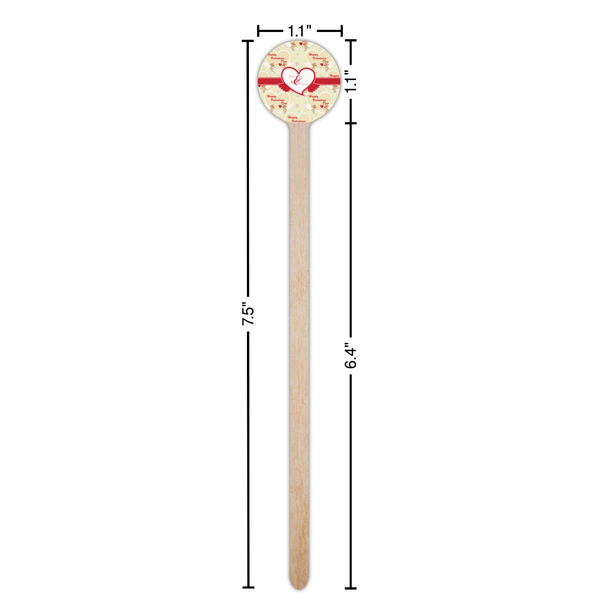 Mouse Love Wooden 7.5" Stir Stick - Round - Dimensions