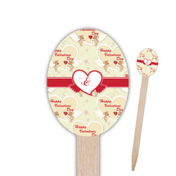 Mouse Love Oval Wooden Food Picks - Single Sided (Personalized)