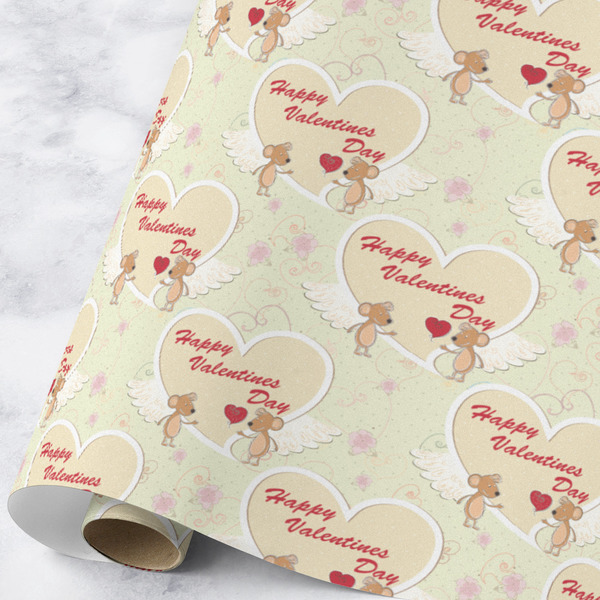 Custom Mouse Love Wrapping Paper Roll - Large - Matte