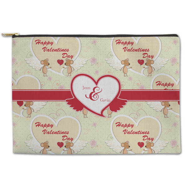 Custom Mouse Love Zipper Pouch - Large - 12.5"x8.5" (Personalized)