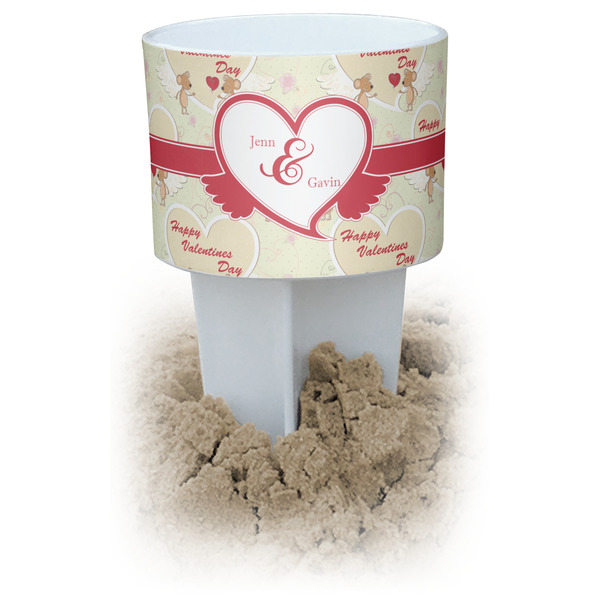 Custom Mouse Love White Beach Spiker Drink Holder (Personalized)