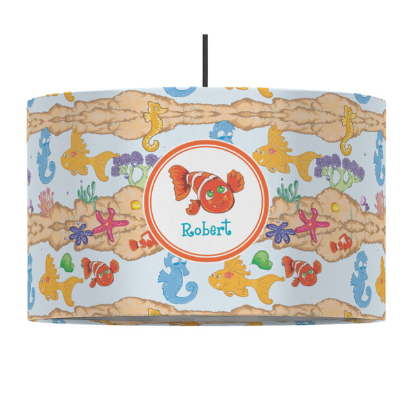 Custom Under the Sea 12" Drum Pendant Lamp - Fabric (Personalized)