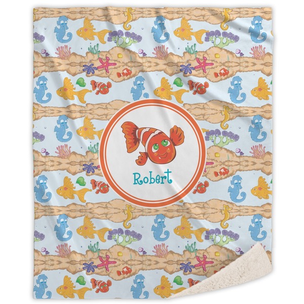 Custom Under the Sea Sherpa Throw Blanket (Personalized)