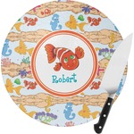 Under the Sea Round Glass Cutting Board - Small (Personalized)