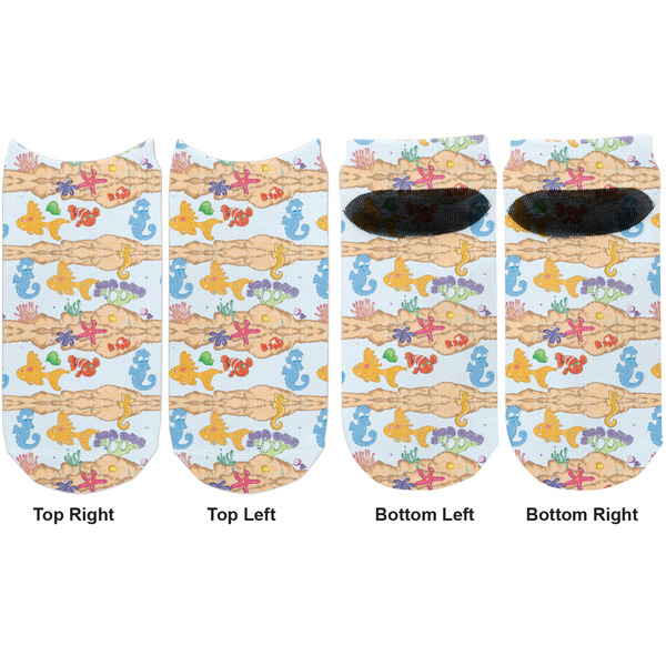 Under the Sea Adult Ankle Socks - Double Pair - Front and Back - Apvl