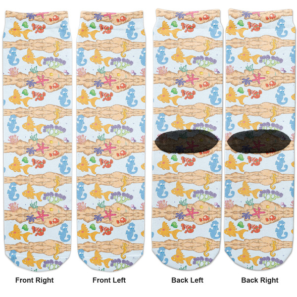 Under the Sea Adult Crew Socks - Double Pair - Front and Back - Apvl