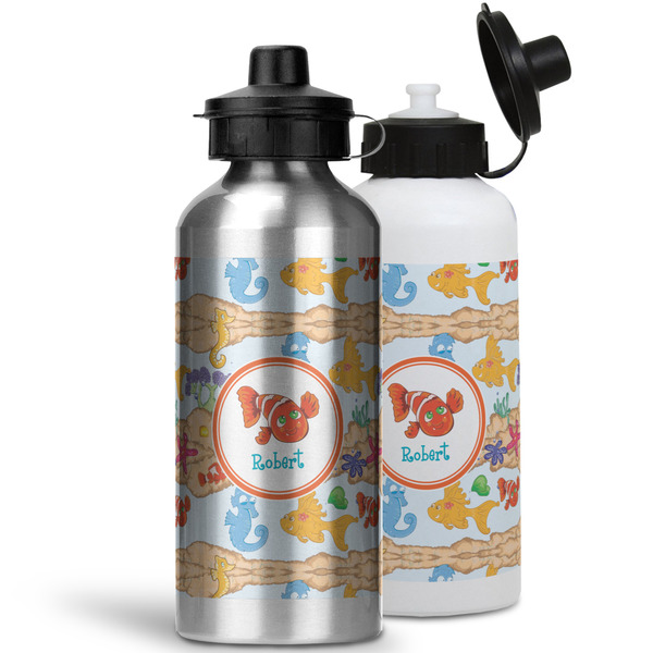 Under the Sea Aluminum Water Bottles - MAIN (white &silver)