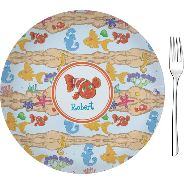 Custom Under the Sea 8" Glass Appetizer / Dessert Plates - Single or Set (Personalized)