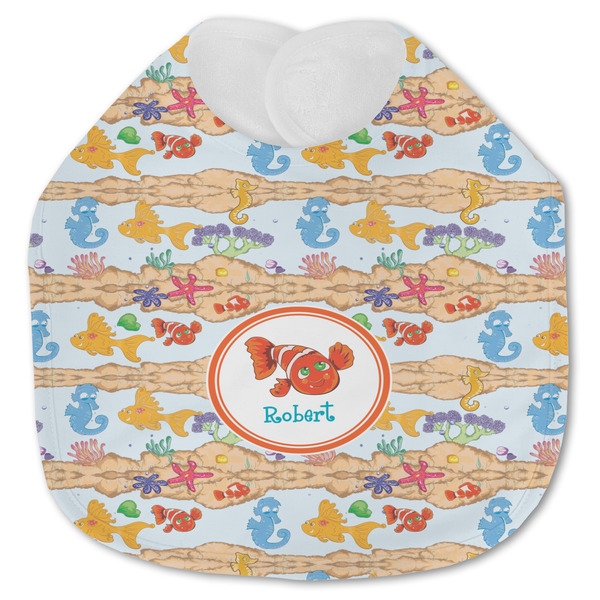 Custom Under the Sea Jersey Knit Baby Bib w/ Name or Text