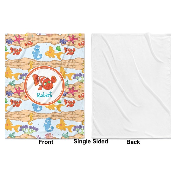 Under the Sea Baby Blanket (Single Side - Printed Front, White Back)