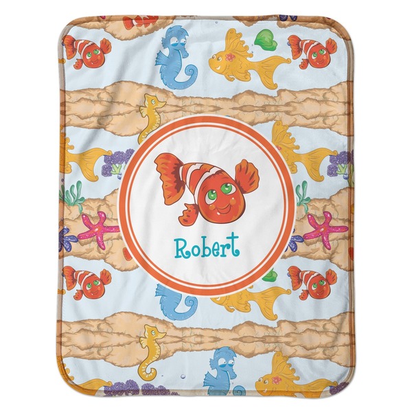 Under the Sea Baby Sherpa Blanket - Flat