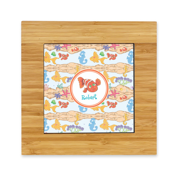 Custom Under the Sea Bamboo Trivet with Ceramic Tile Insert (Personalized)