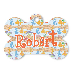 Under the Sea Bone Shaped Dog ID Tag - Large (Personalized)