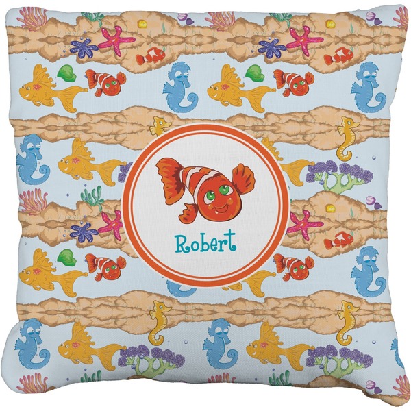 Custom Under the Sea Faux-Linen Throw Pillow (Personalized)