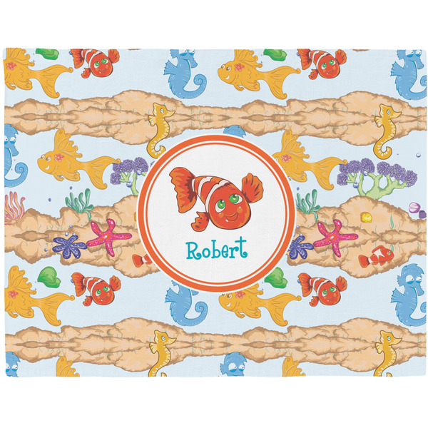 Custom Under the Sea Woven Fabric Placemat - Twill w/ Name or Text