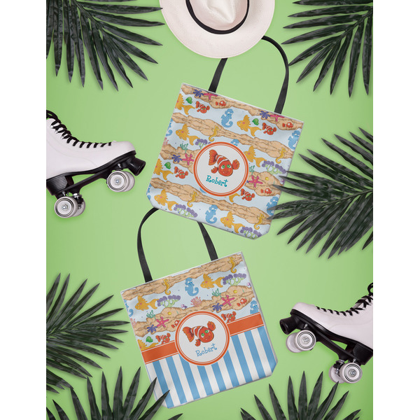 Under the Sea Canvas Tote Lifestyle Front and Back- 13x13