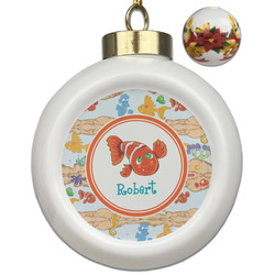 Under the Sea Ceramic Ball Ornaments - Poinsettia Garland (Personalized)