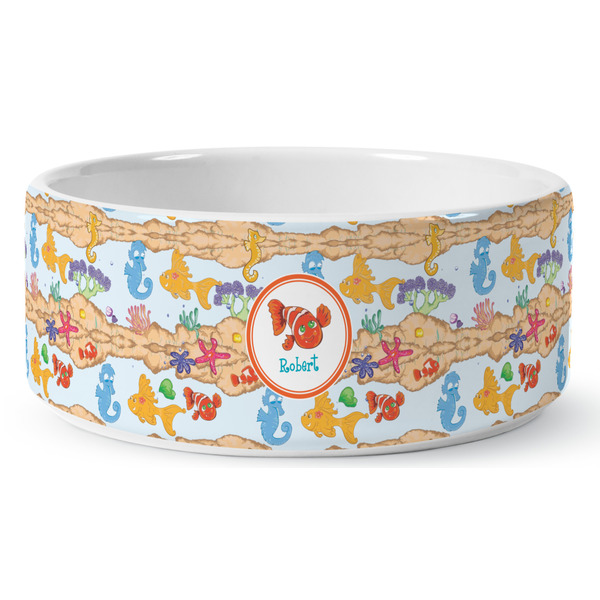 Under the Sea Ceramic Dog Bowl - Medium - Front