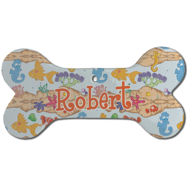 Under the Sea Ceramic Flat Ornament - Bone Front