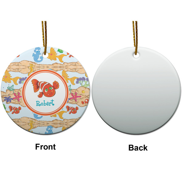 Under the Sea Ceramic Flat Ornament - Circle Front & Back (APPROVAL)