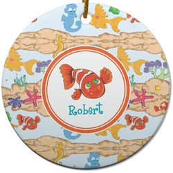 Under the Sea Round Ceramic Ornament w/ Name or Text