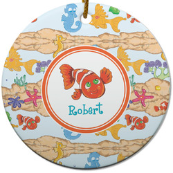 Under the Sea Round Ceramic Ornament w/ Name or Text