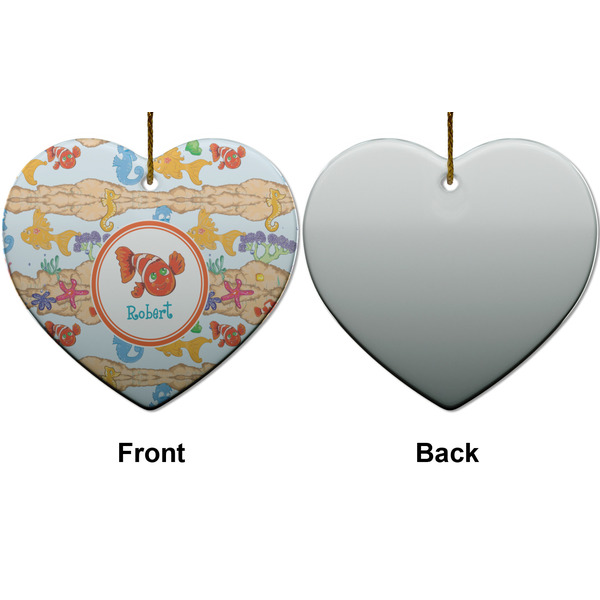 Under the Sea Ceramic Flat Ornament - Heart Front & Back (APPROVAL)