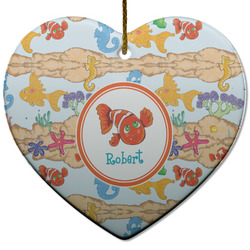 Under the Sea Heart Ceramic Ornament w/ Name or Text