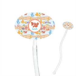 Under the Sea 7" Oval Plastic Stir Sticks - Clear (Personalized)
