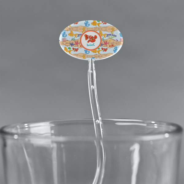 Under the Sea Clear Plastic 7" Stir Stick - Oval - Main