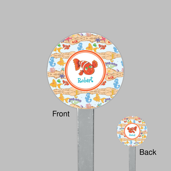 Under the Sea Clear Plastic 7" Stir Stick - Round - Front & Back