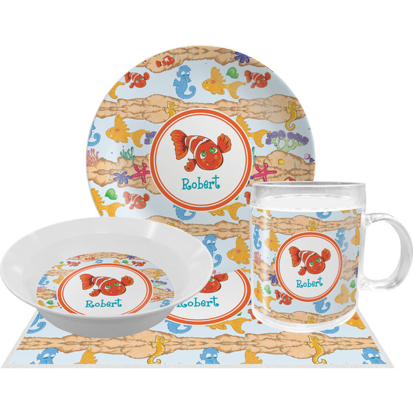 Custom Under the Sea Dinner Set - Single 4 Pc Setting w/ Name or Text