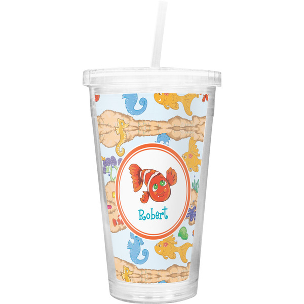 Custom Under the Sea Double Wall Tumbler with Straw (Personalized)