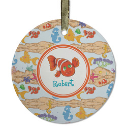 Under the Sea Flat Glass Ornament - Round w/ Name or Text