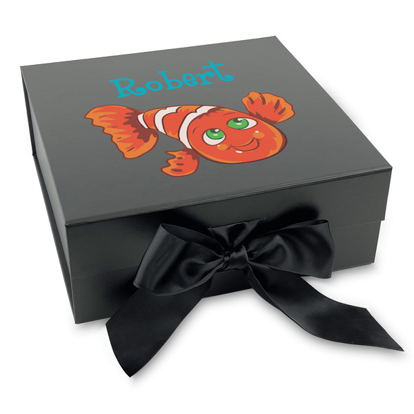Under the Sea Gift Boxes with Magnetic Lid - Black - Front (angle)