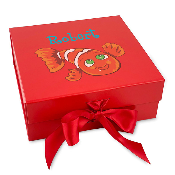 Custom Under the Sea Gift Box with Magnetic Lid - Red (Personalized)