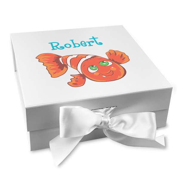 Custom Under the Sea Gift Box with Magnetic Lid - White (Personalized)