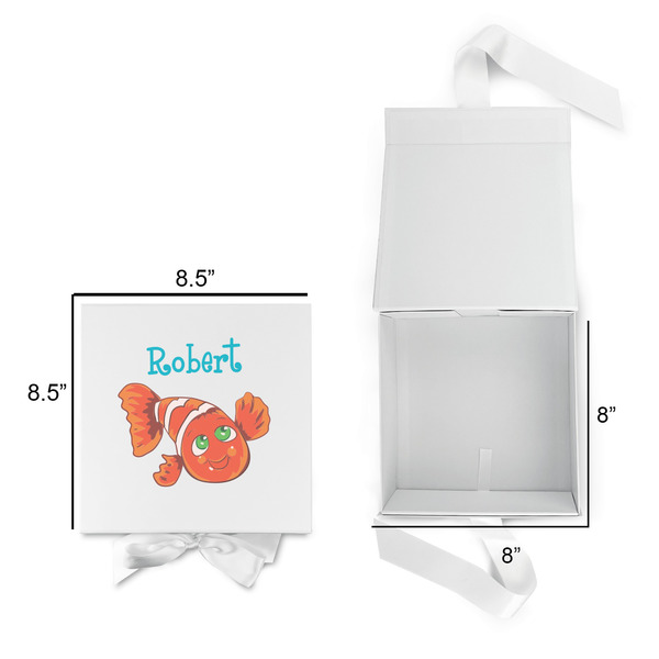 Under the Sea Gift Boxes with Magnetic Lid - White - Open & Closed