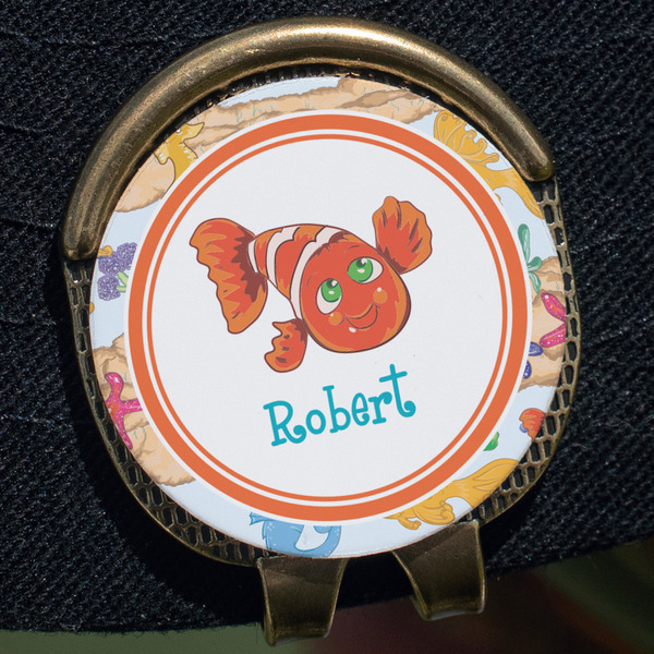 Under the Sea Golf Ball Marker Hat Clip - Gold - Close Up