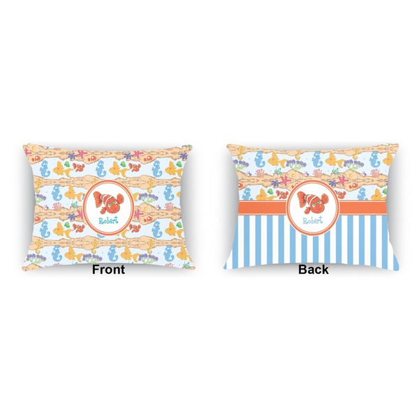 Under the Sea  Indoor Rectangular Burlap Pillow (Front and Back)