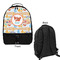 Under the Sea Large Backpack - Black - Front & Back View