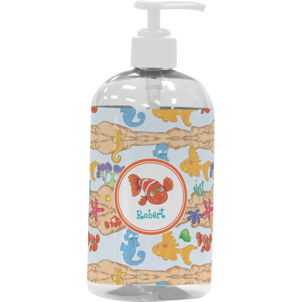 Custom Under the Sea Plastic Soap / Lotion Dispenser (16 oz - Large - White) (Personalized)