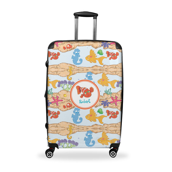 Custom Under the Sea Suitcase - 28" Large - Checked w/ Name or Text