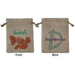 Under the Sea Medium Burlap Gift Bag - Front & Back (Personalized)