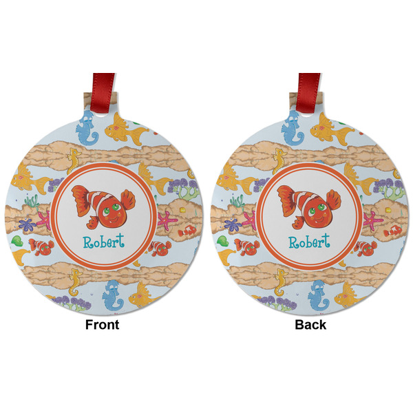 Under the Sea Metal Ball Ornament - Front and Back
