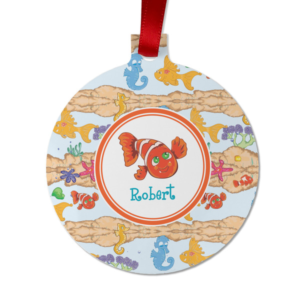 Custom Under the Sea Metal Ball Ornament - Double Sided w/ Name or Text