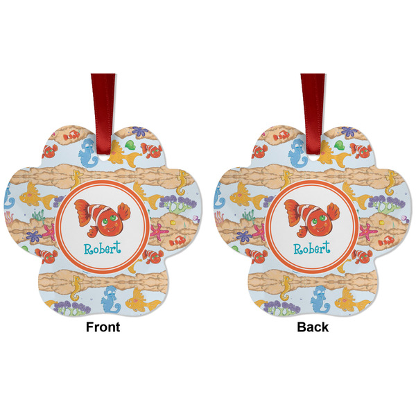 Under the Sea Metal Paw Ornament - Front and Back