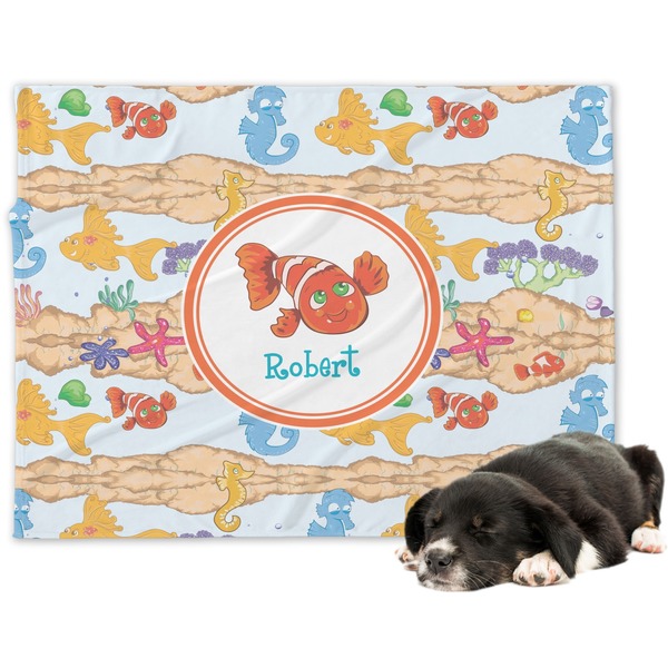 Custom Under the Sea Dog Blanket - Large (Personalized)